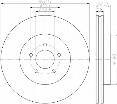 HELLA PAGID 8dd355115471 -  Тормозной диск